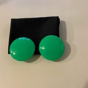 Lime green clip on earrings